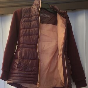 Michael Kors Women's Burgundy Puffer Jacket